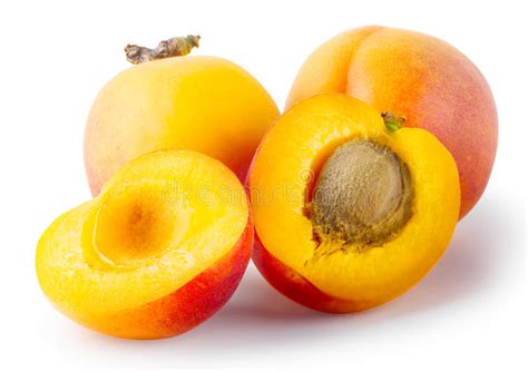 Whole And Cut Apricots With Leaves Stock Photo Image Of Clean Sweet