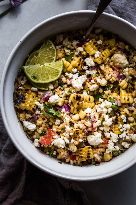 Mexican couscous is a one bowl dinner that is super easy and quick to make. Mexican Street Corn Salad with Pearl Couscous | Platings ...