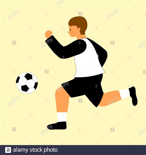 Footballer Kicking Ball Stock Vector Images Alamy