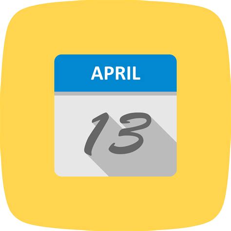 April 13th Date On A Single Day Calendar 507147 Vector Art At Vecteezy