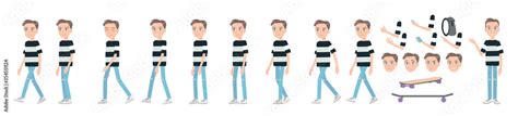 Gait Animation Of A Young Guy In Jeans Animated Teenager Sequences