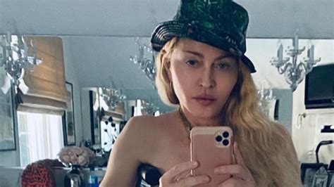 Madonna Posts Steamy Topless Snap While Posing With A Crutch Months After Knee Surgery Daily