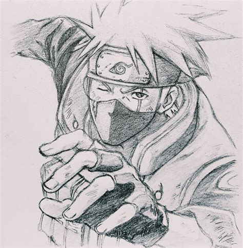 Kakashi Hatake Drawing Pencil Sketch Colorful Realistic Art Images