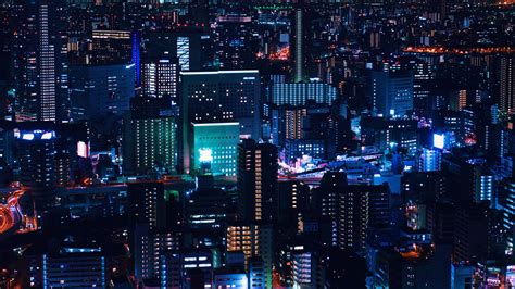 Download Wallpaper 1600x900 Night City City Lights