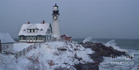 Winter At The Lighthouse Photograph By David Bishop