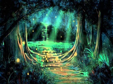 Enchanted Forest Forest Fairy Wallpaper Mural Wall
