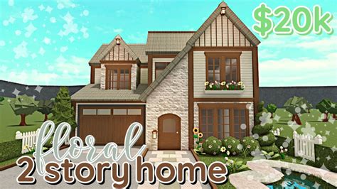 Floral 20k Bloxburg House Build 2 Story With Voice Youtube
