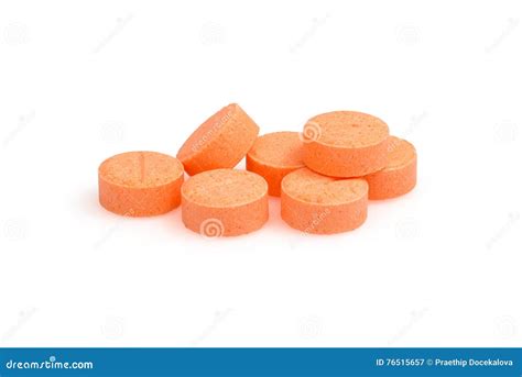 Orange Pills Closeup Macro Photography Stock Image Image Of White