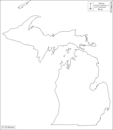 Michigan Free Map Free Blank Map Free Outline Map Free Base Map
