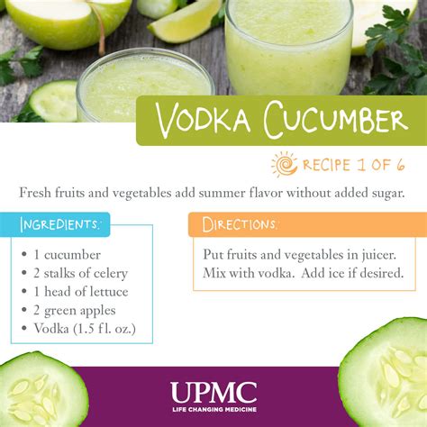 Hosting a cocktail party and out to impress? Low-Calorie Vodka Cucumber Recipe | UPMC HealthBeat