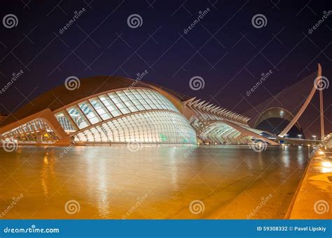 The City Of The Arts And Sciences At Night In Valencia Spain