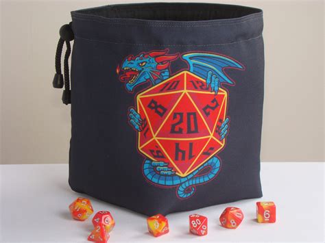 Dragon Dice Bag Pockets Board Game Storage Nerdy Ts Etsy