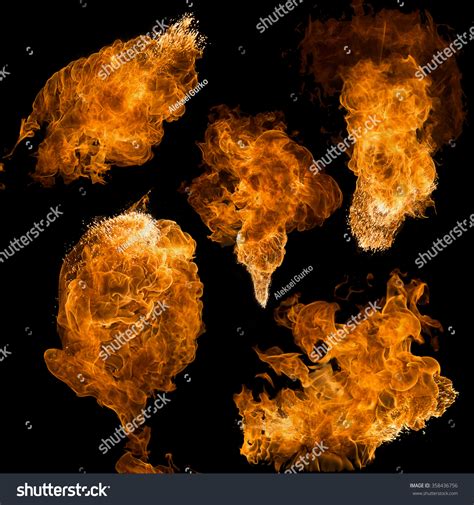 High Resolution Fire Collection Isolated On Stock Photo 358436756