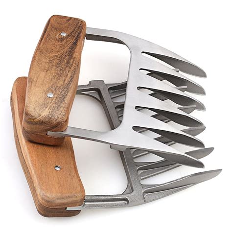Metal Meat Claws 1easylife 188 Stainless Steel Meat Forks With Wooden