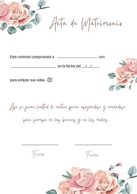 Acta De Matrimonio Acta De Matrimonio Detalles Para Mi Novia My XXX