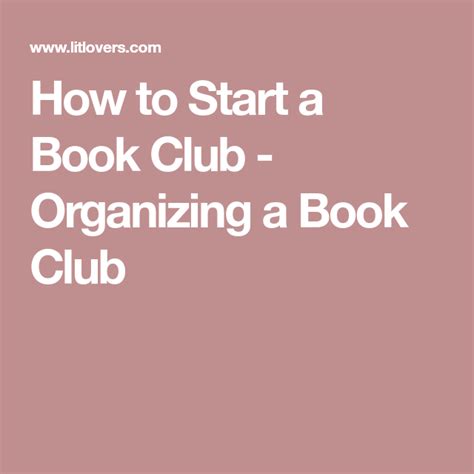 How To Start A Book Club Organizing A Book Club Start A Book Club
