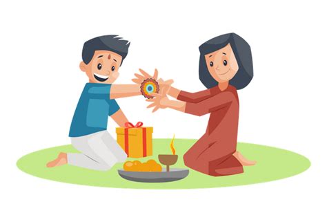 Best Brother Offering Seets To Sister Illustration Download In Png And Vector Format