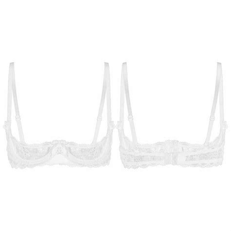 Us Women Sexy Lace Quarter Cup Underwired Shelf Bra Push Up Unlined
