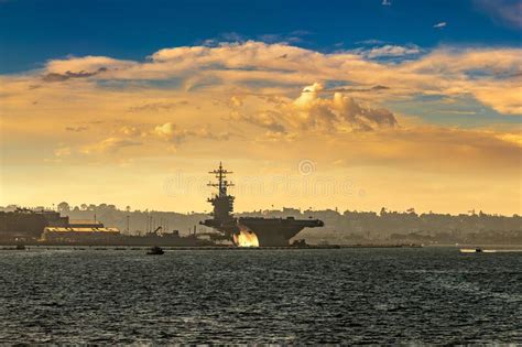 nuclear aircraft carrier in san diego stock image image of battleship force 254803845