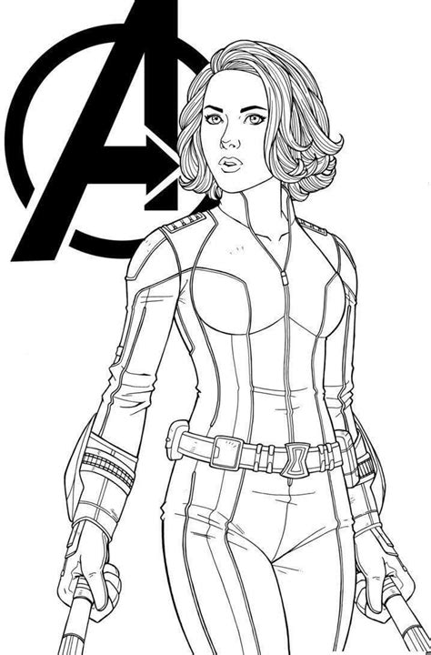 You can print individual coloring pages of all the avengers characters, such as captain america, thor, iron man, black widow — even the villian, ultron. Avengers Black Widow Coloring Page - Free Printable ...