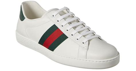 Gucci Ace Leather Sneaker In White For Men Lyst Uk