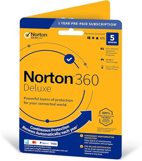 Norton 360 Deluxe 2020 5 Devices 1 Year Subscription With Automatic