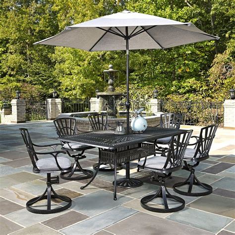 Every piece of our renaissance outdoor patio dining set is hand scraped that looks like a distressed heirloom piece that will bring your outdoor patio an amazing look. Home Styles Largo 7-Piece Outdoor Patio Dining Set with ...