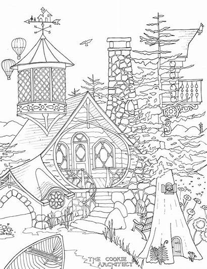 Coloring Pages Architecture Adult Architect Resolution Adirondack