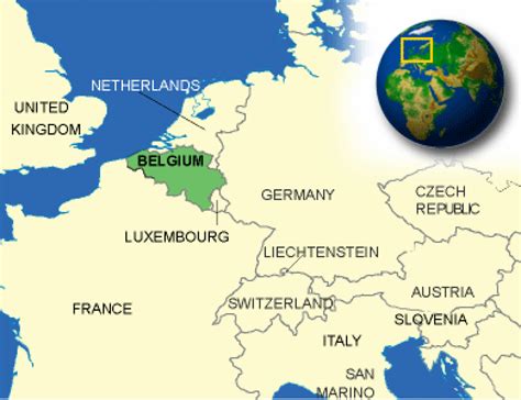 Belgium On A World Map World Map
