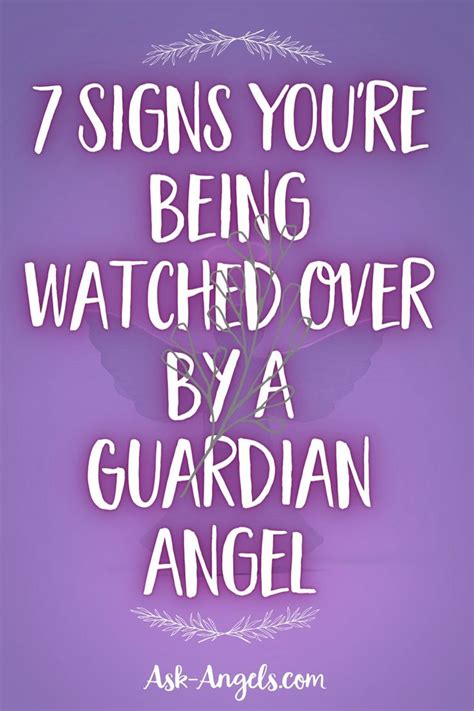A Purple Background With The Words 7 Signs Youre Being Watched Over By