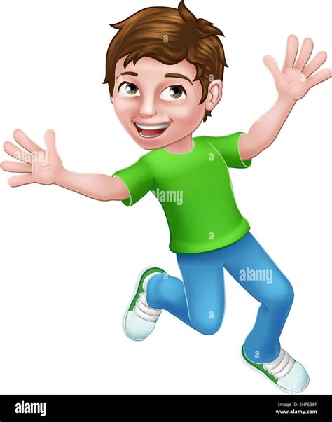 Happy Boy Kid Child Cartoon Character Stock Vector Image And Art Alamy