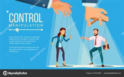 Marionette Concept Vector Manipulation Big Managing Hand Employee