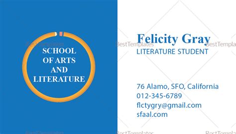 Prepare for your career while you're still a student. Student Business Card Design Template in PSD, Word ...