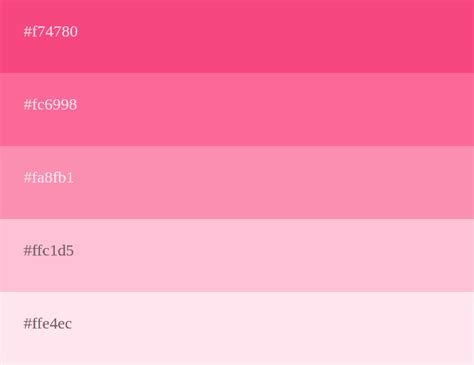 Premium Vector Pink Color Palette Different Bright Shade For Ui Ux