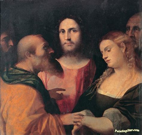 Christ And The Adulteress Artwork By Palma Vecchio Oil Painting And Art