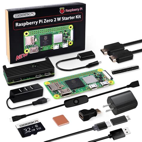 Buy Geeekpi Raspberry Pi Zero 2 W Starter Kit With Rpi Zero 2 W Aluminum Case 32gb Card