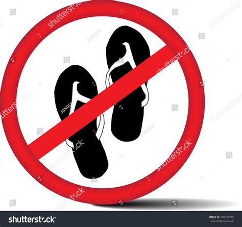 No Sandals No Shoes Sign On Stock Illustration 298340915 Shutterstock