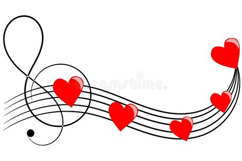 Hearts On Musical Staves Stock Vector Illustration Of Hearts 36418775