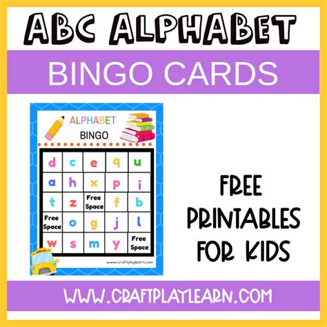Alphabet Bingo Printable For Kids Craft Play Learn