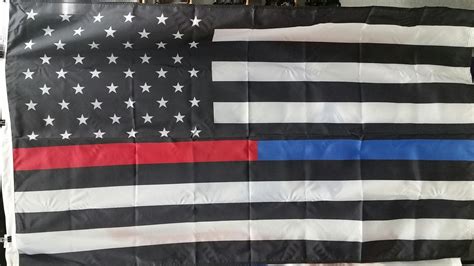 Thin Blue And Thin Red Line Flags Flag Works Over America