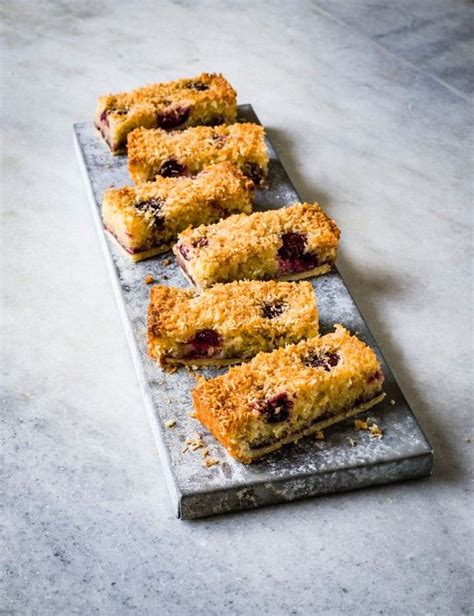 Black Cherry And Coconut Bakewell Slices Recipe Coconut Recipes