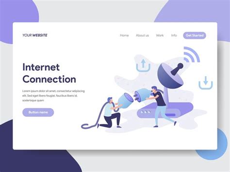 Landing Page Template Of Internet Connection Illustration Concept