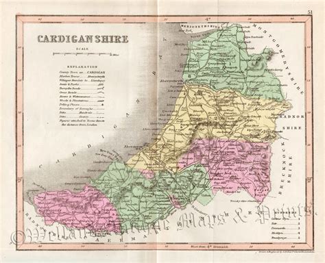 ‘cardiganshire Ceredigon By J Archer T Dugdale C1860 Welland Antique Maps