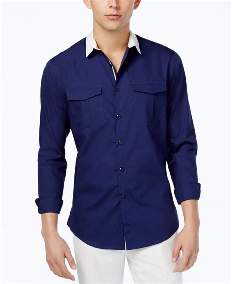 Inc International Concepts Mens Contrast Collar Shirt