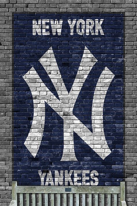 New York Yankees Brick Wall Painting by Joe Hamilton