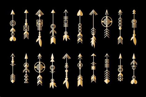 Premium Vector Set Of Gold Arrow Tribal Elements Collection