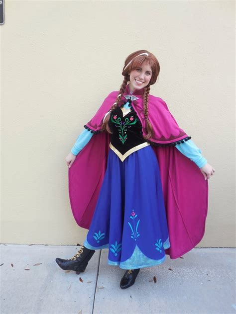 Anna Frozen Cosplay Halloween Princess Costume Etsy