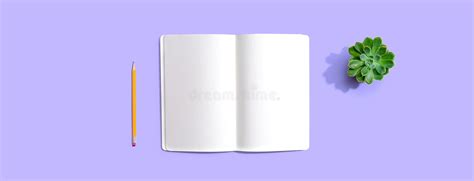 Blank White Notebook From Above Stock Image Image Of Diary