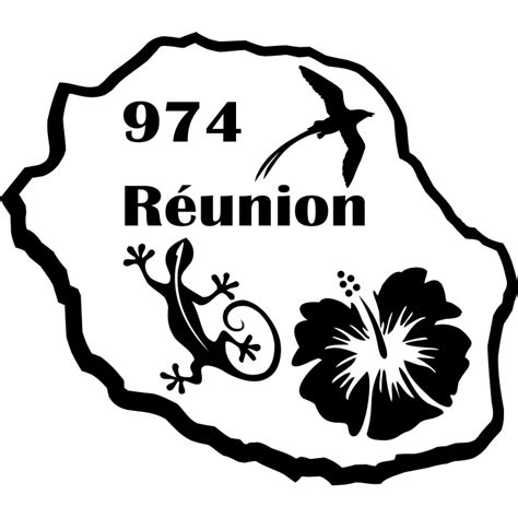Carte de la Réunion avec un lézard