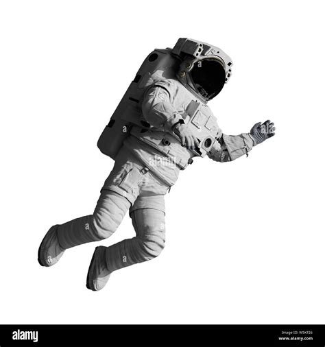 Astronaut Floating In Outer Space Isolated On White Background Stock